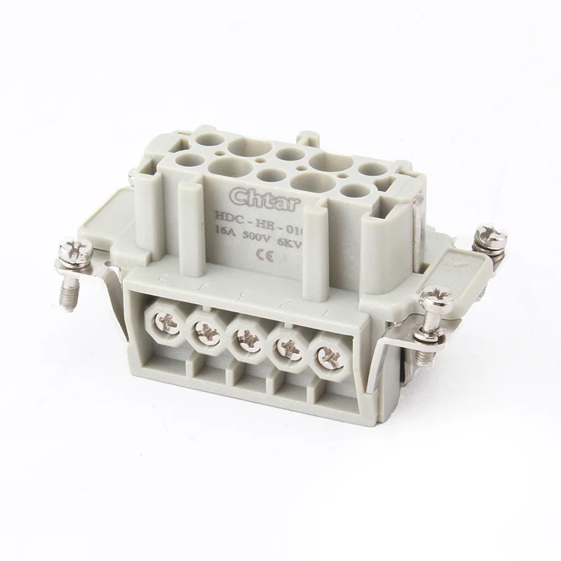 Conector de alta resistencia con inserción de 10 pines M/F