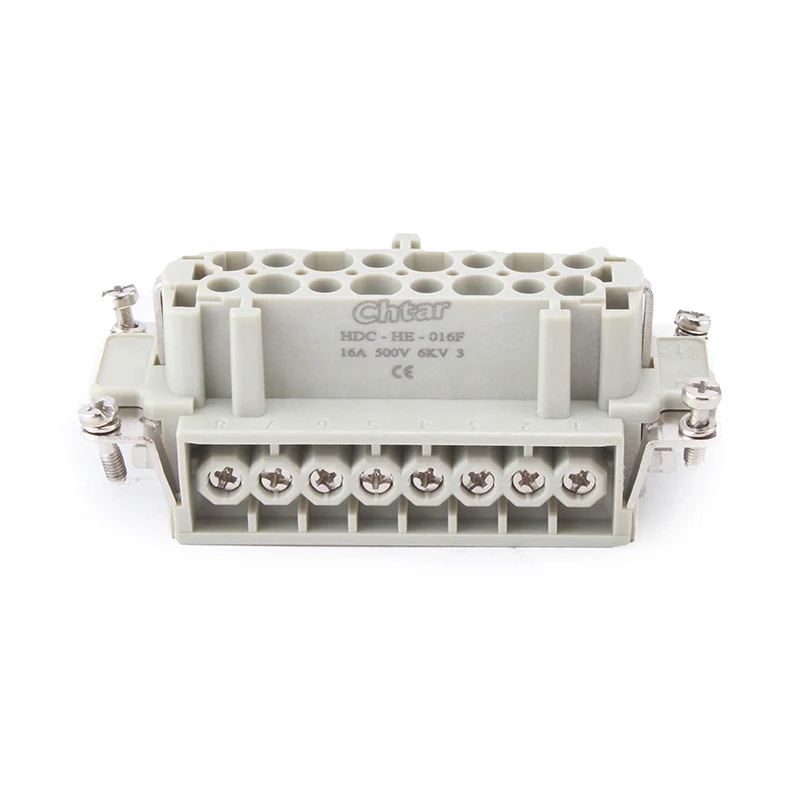 Conector de alta resistencia con inserción de 16 pines M/F